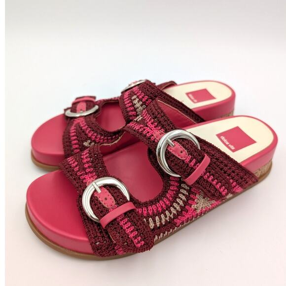 Dolce Vita Ralli Women's Wedge Knit Sandals Double Strap Slide Pink Size US6.5 - Picture 1 of 9